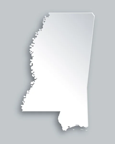 O mapa de Mississippi — Vetor de Stock