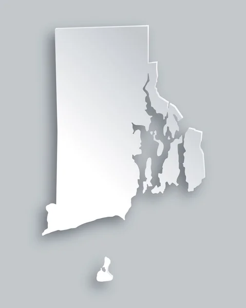 Karta över ön Rhode — Stock vektor