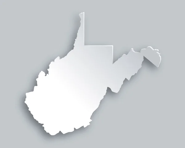 O mapa de West Virginia — Vetor de Stock