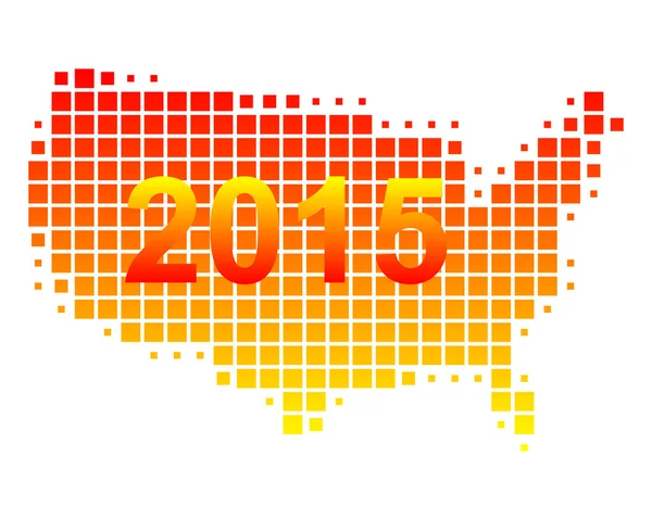 美国2015年地图 — 图库矢量图片