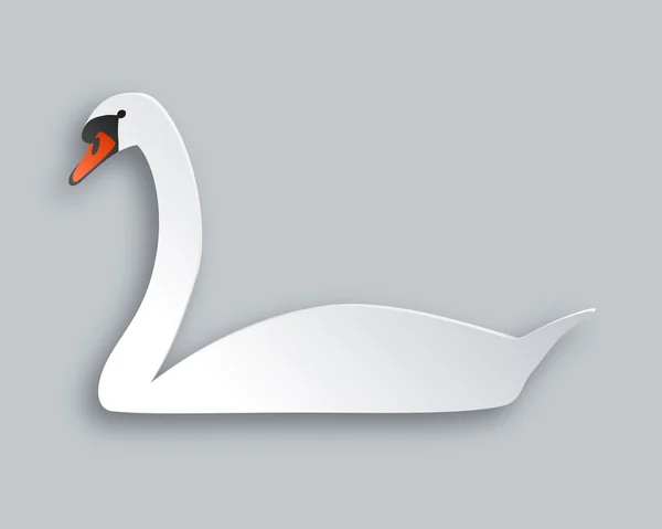 Silhouette cigno — Vettoriale Stock