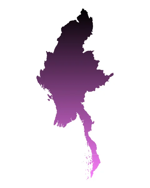 ミャンマーの地図 — ストックベクタ