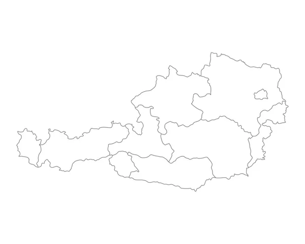 La mappa di Austria — Vettoriale Stock