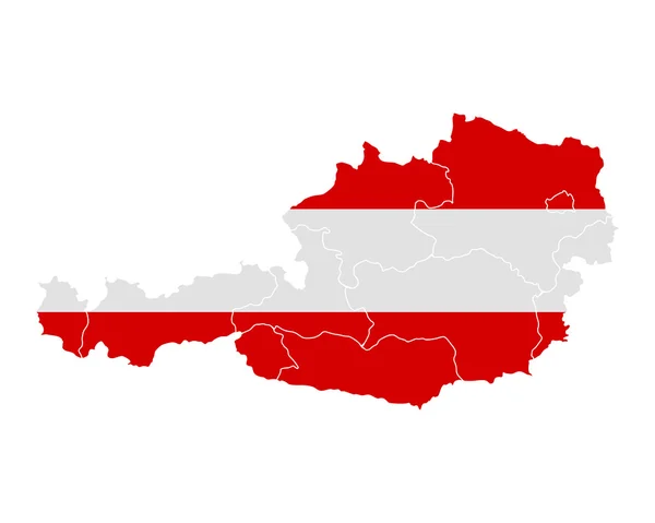 Mapa a vlajka Rakouska — Stockový vektor