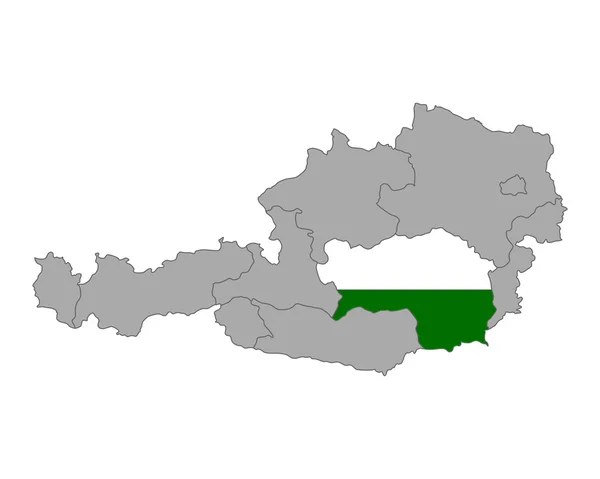 Mapa Austrii z flagą Styrii — Wektor stockowy