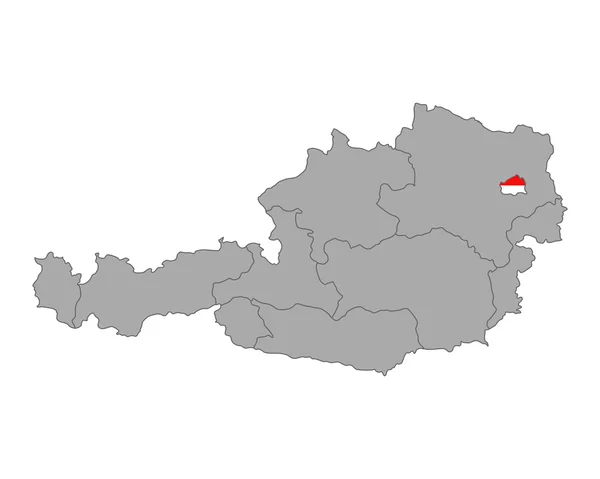 Mapa da Áustria com bandeira de Viena — Vetor de Stock