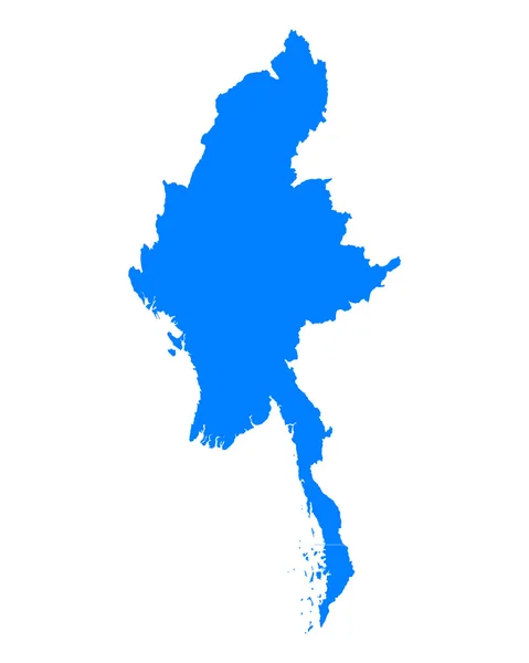 O mapa de Myanmar — Vetor de Stock