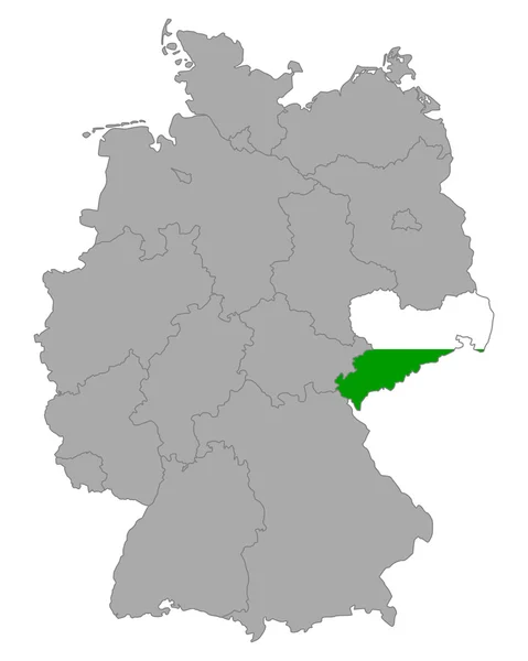 Saksonya bayrağı ile Almanya Haritası — Stok Vektör