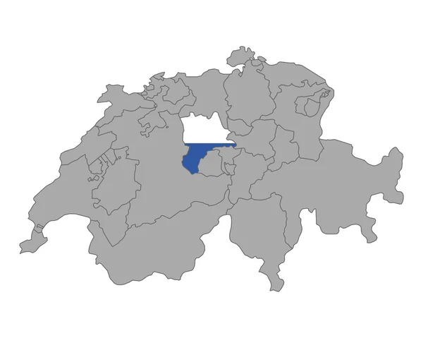 Карта Швейцарии с флагом Люцерна — стоковый вектор
