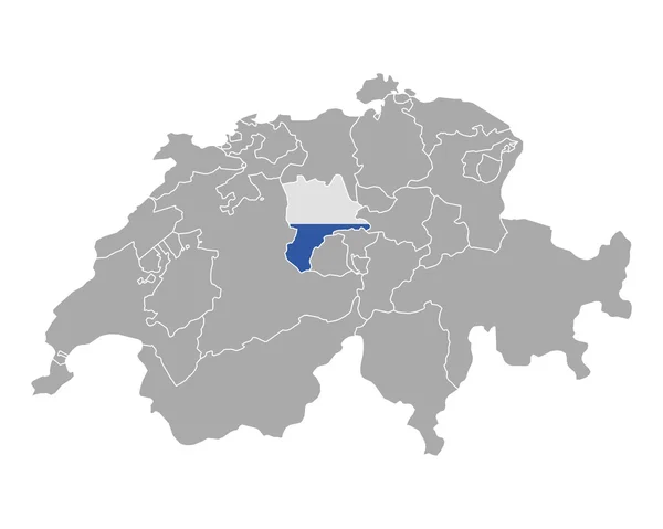 Luzern bayrağı ile İsviçre Haritası — Stok Vektör