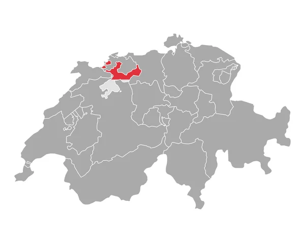 Karte der Schweiz mit Fahne von Solothurn — Stockvektor