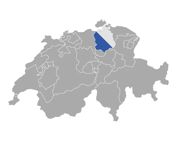 Mapa da Suíça com bandeira de Zuerich — Vetor de Stock