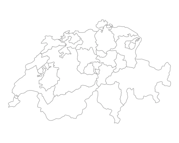 Mapa Szwajcarii (Szwajcaria) — Wektor stockowy