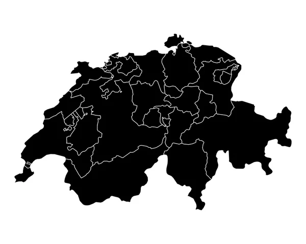 Mapa da Suíça — Vetor de Stock