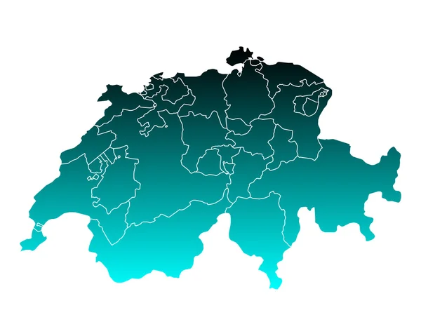 Mapa Szwajcarii (Szwajcaria) — Wektor stockowy