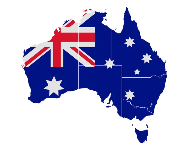 Mapa i bandera Australii — Wektor stockowy