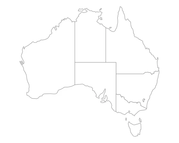 Mapa da Austrália —  Vetores de Stock