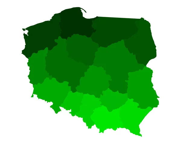 Mapa Polski — Wektor stockowy