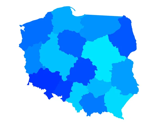 El mapa de Polonia — Vector de stock