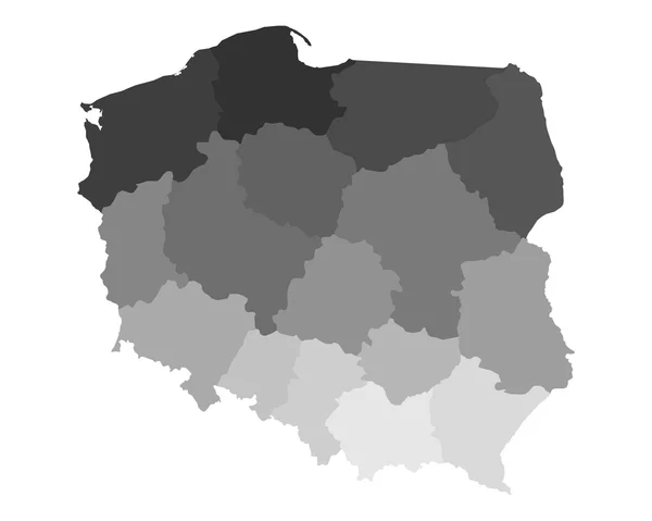 Mapa Polski — Wektor stockowy