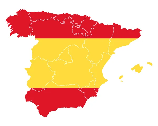 Mapa i bandera Hiszpanii — Wektor stockowy