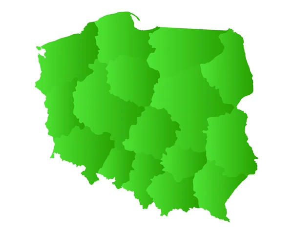 La carte de Pologne — Image vectorielle