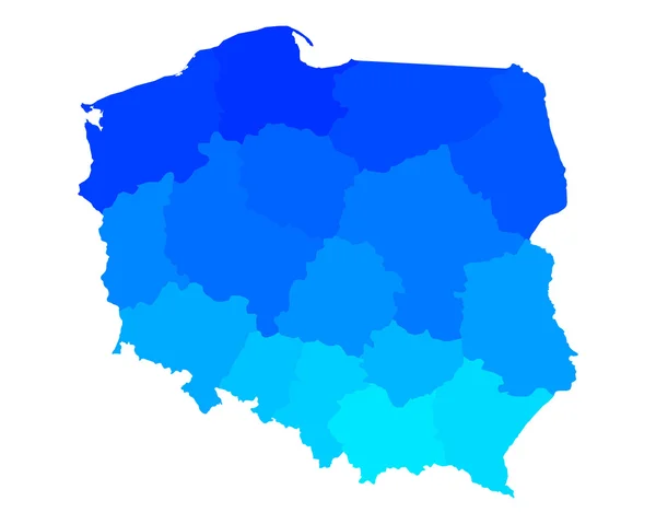 Mapa Polski — Wektor stockowy