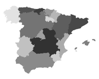 Map of Spain clipart