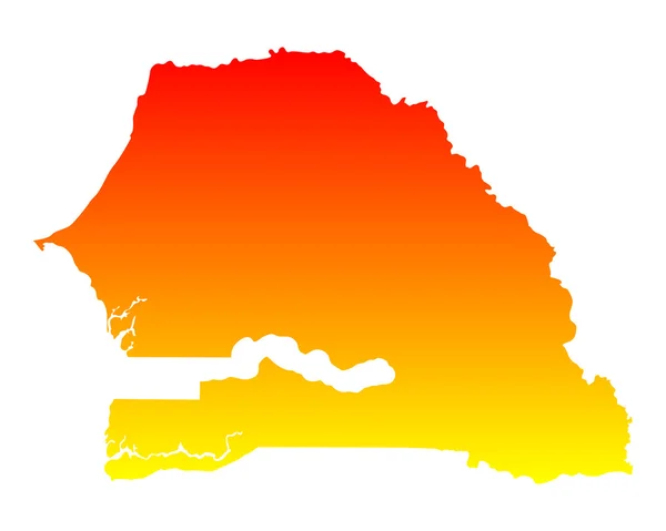 Kaart van senegal — Stockvector