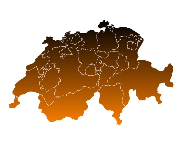 Karte der Schweiz — Stockvektor