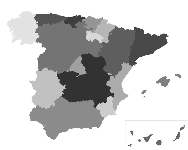 Mapa da Espanha — Vetor de Stock