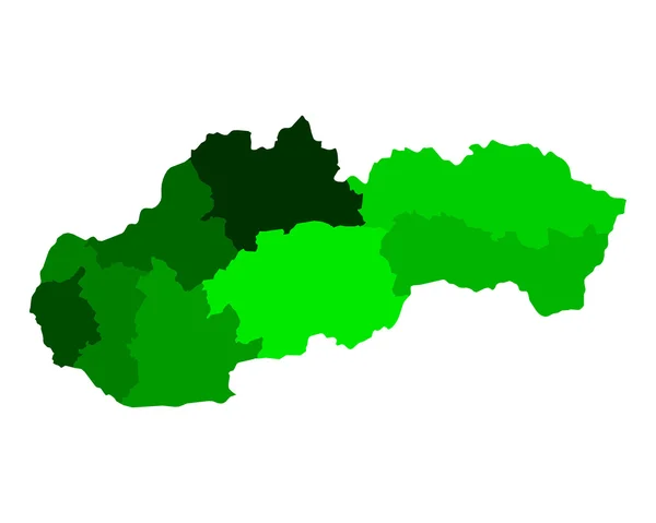 Kaart van Slowakije — Stockvector