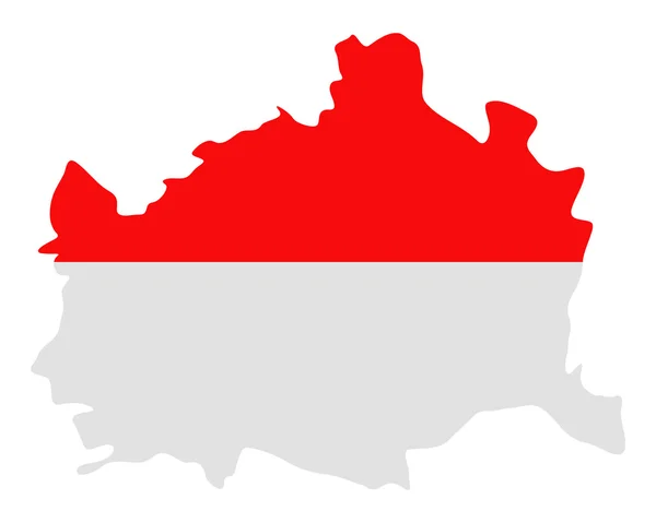 Mapa y bandera de Viena — Vector de stock