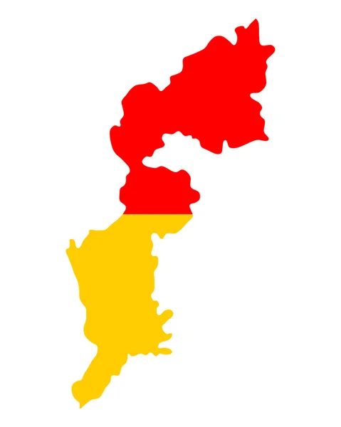 地图和国旗的布尔根兰州 — 图库矢量图片