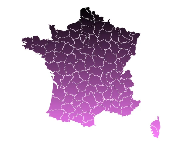 Mapa de Francia — Vector de stock