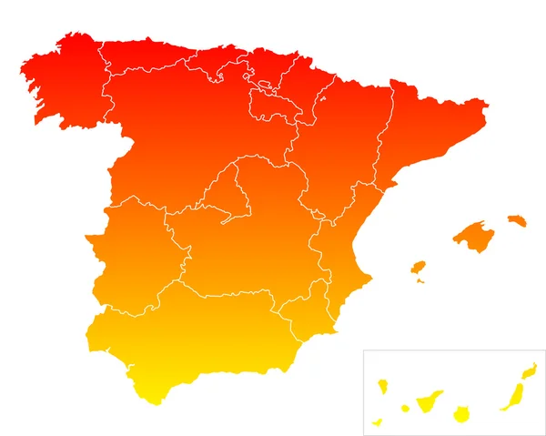 Mapa de España — Vector de stock