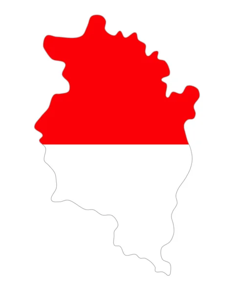 Kaart en de vlag van vorarlberg — Stockvector