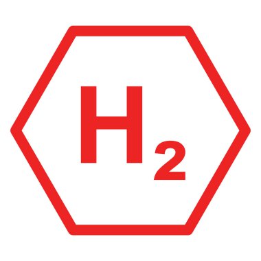 Hydrogen and hexagon as vector illustration