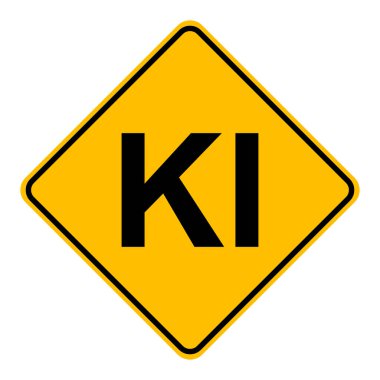 Vektör illüstrasyon olarak yapay zeka ve yol işareti