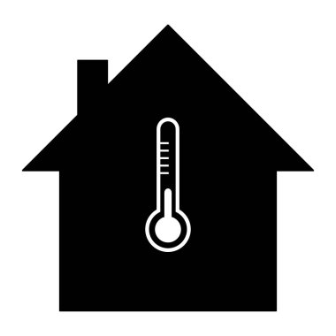 Vektör gösterimi olarak termometre ve ev