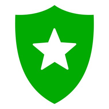 Vektör çizimi olarak yıldız ve kalkan