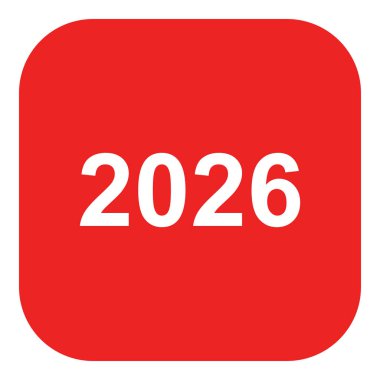 Yıl 2026 ve vektör illüstrasyonu olarak uygulama simgesi