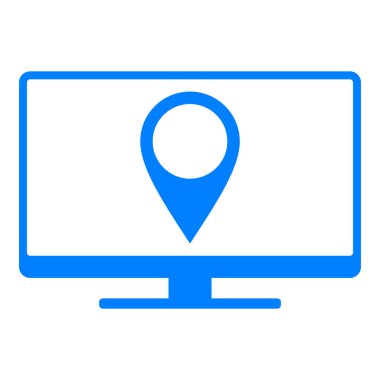 Location pin and screen as vector illustration