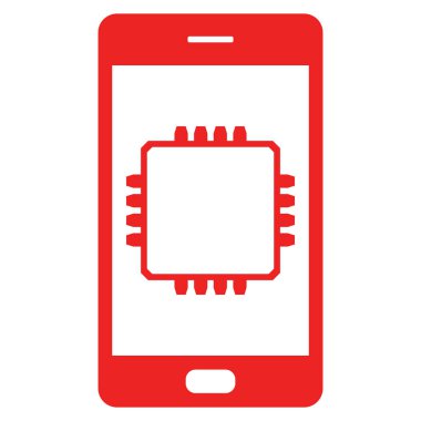 Vektör illüstrasyonu olarak çip ve akıllı telefon