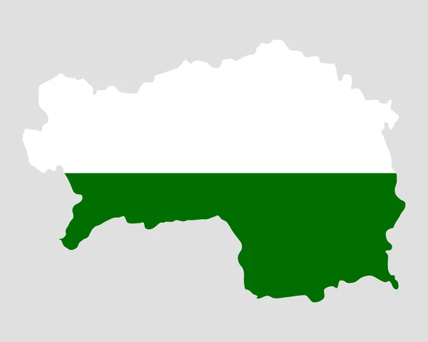 地図とシュタイアー マルク州の旗 — ストックベクタ