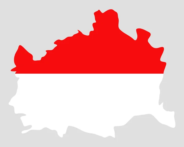 Carte et drapeau de Vienne — Image vectorielle