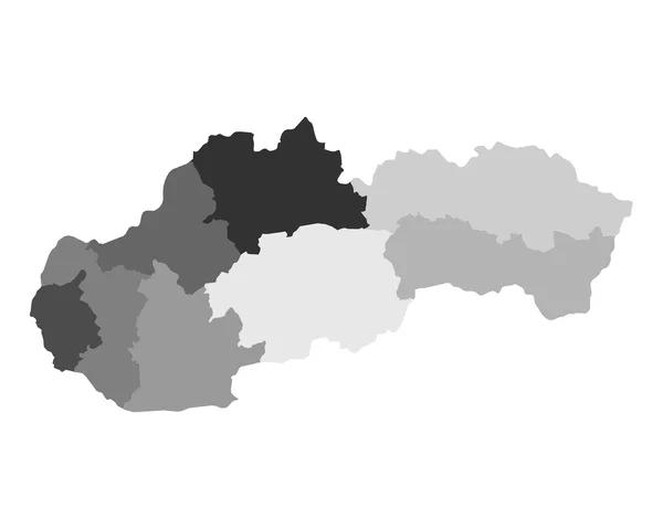 El mapa de Eslovaquia — Vector de stock