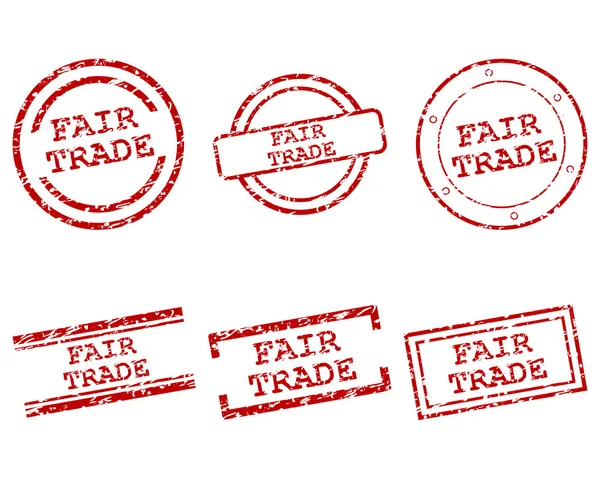 Rättvis handel frimärken — Stock vektor