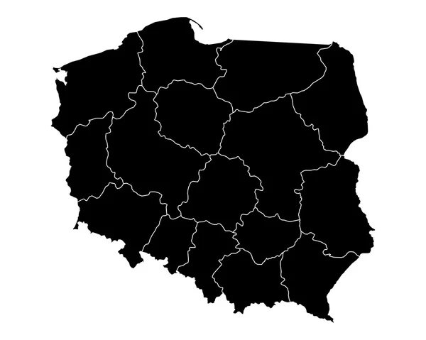 Mapa Polski — Wektor stockowy