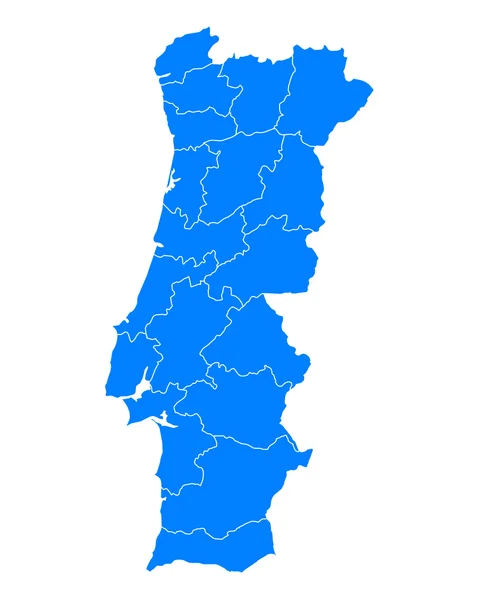 La mappa di Portogallo — Vettoriale Stock